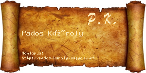 Pados Károly névjegykártya